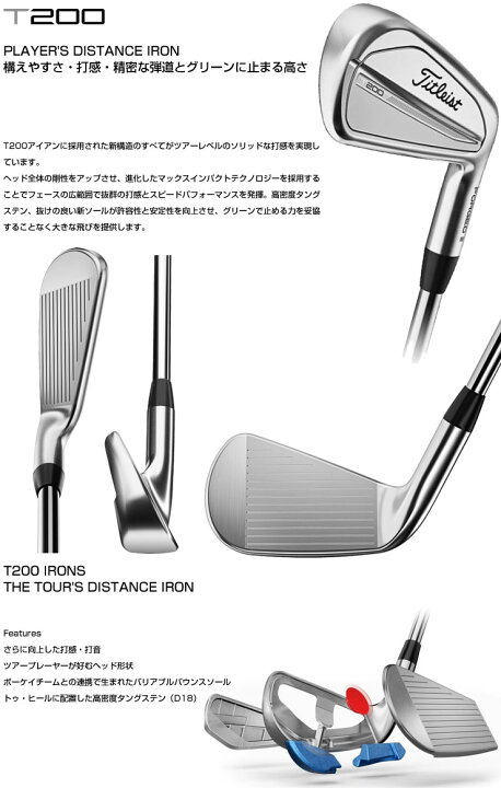 楽天市場】タイトリスト T200 アイアン ダイナミックゴールド ツアー 