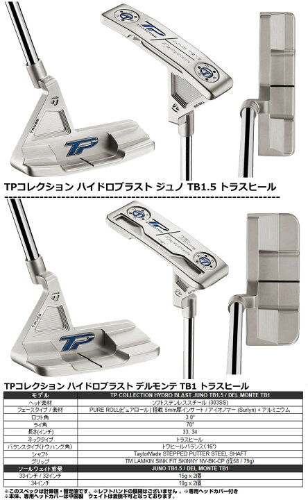 楽天市場】テーラーメイド TP HYDRO COLLECTION パター 2022年追加 