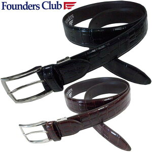 ファウンダースクラブ メンズ ゴルフウエア ワニ型押し 日本製 牛革ベルト FC-8618A