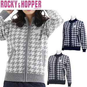ロッキー&ホッパー レディース ゴルフウェア 千鳥柄 フルジップ 防風 セーター RH-4356WL M-L