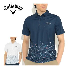 キャロウェイ　メンズ　ゴルフウェア　フラワープリント　半袖ポロシャツ　C22134106　M-3L　【あす楽対応】