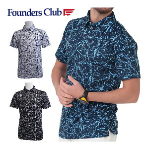 ファウンダースクラブ メンズ ゴルフウェア スプラッシュプリント 半袖ポロシャツ FC-4344S M-O