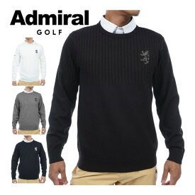 [SALE価格]　アドミラルゴルフ　メンズ　ウェア　ビッグランパント　クルーネック　セーター　ADMA376　2023年秋冬モデル　M-LL