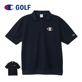チャンピオン　ゴルフウェア　メンズ　プルオーバー　ガゼット　半袖ポロシャツ　C3-ZG321　2024年春夏モデル　M-XL