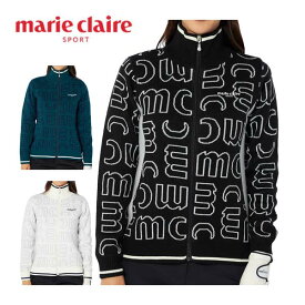 マリクレール marie claire フルジップ ロゴ セーター ゴルフウェア レディース M-LL 734-723
