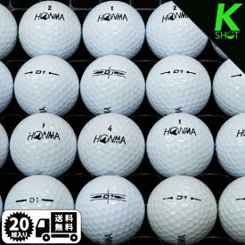HONMA　D1　年式混合　20球　ホワイト　★★★★★【高品質】【送料無料】　ゴルフボール　ロストボール　ホンマ【中古】