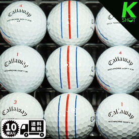 Callaway　CHROMESOFT(X混在)　TRIPLETRACK　10球　ホワイト　★★★★★【高品質】【送料無料】　ゴルフボール　ロストボール　キャロウェイ【中古】