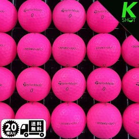 TaylorMade　Distance+ soft multi　20球　ピンクマット★★★★★【高品質】【送料無料】ゴルフボール　ロストボール　テーラーメイド【中古】ディスタンスソフトマルチ