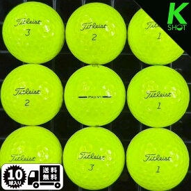 【店内全品P10倍】TITLEIST Pro V1 25年 イエロー 10球 ★★★★★【高品質】【送料無料】　ゴルフボール　ロストボール タイトリスト【中古】
