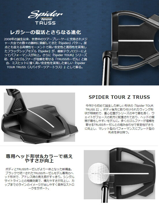楽天市場】(即納)テーラーメイド(TaylorMade) スパイダーツアーZトラス 