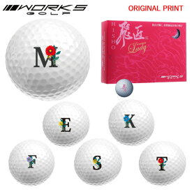 【オリジナルマークプリントボール(納期2-3日)】ワークスゴルフ 飛匠プレミアムレディ ゴルフボール 1ダース(12球) 2025年継続 アルファベットB マーク入り