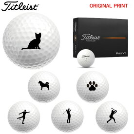 【オリジナルマークプリントボール(納期2-3日)】タイトリスト PROV1 ゴルフボール 1ダース(12球入り) 2025年モデル ペット スポーツシルエット