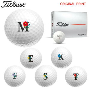【オリジナルマークプリントボール(納期2-3日)】タイトリスト PROV1X ゴルフボール 1ダース(12球入り) 2025年モデル アルファベットB マーク入り