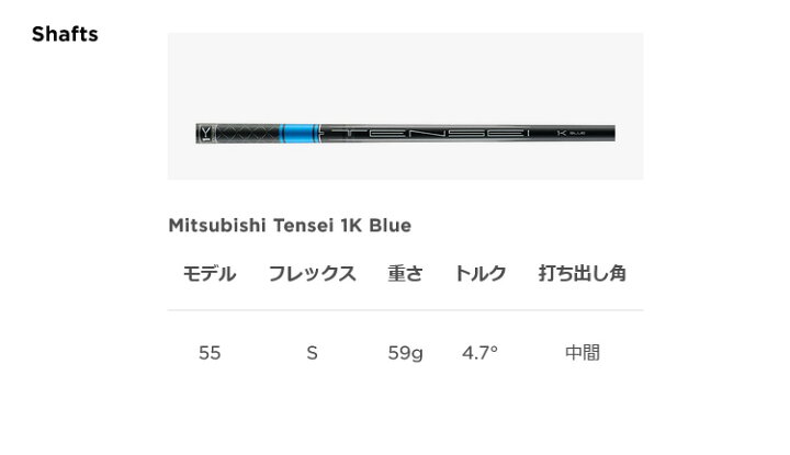 タイトリスト TITLEIST GT2 ドライバー TENSEI 1K BLUE 55 シャフト 