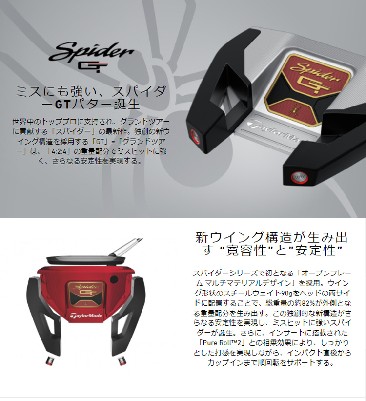 (ポイント10倍)(あす楽対応)【日本正規品】テーラーメイド スパイダー GT パター メンズ 2022年モデル (即納)【ASU】 | ゴルフセブン