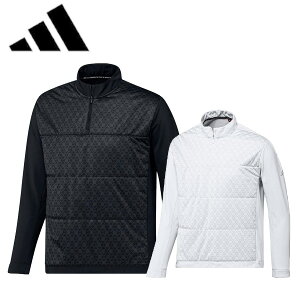 アディダスゴルフ TOUR Frost Guard 保温キルトコンビネーション ハーフジップモック 長袖シャツ JSB95 メンズ 2024年秋冬