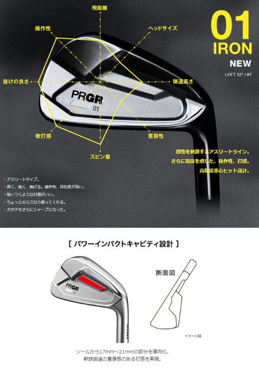楽天市場】(ポイント10倍)(即納)プロギア(PRGR) 01アイアンセット(5本 