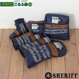 シェリフ 【数量限定】SHERIFF 2025新作 ミュージックシリーズ ヘッドカバー 数量限定 メンズ レディース おしゃれ かっこいい レア 限定 ゴルフ 合成皮革 ドライバー フェアウェイ ユーティリティ アイアン ピン型 マレット型 ネイビー×キャメル SMU-004HC