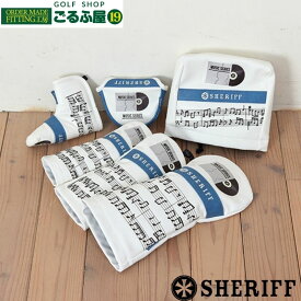 シェリフ 【数量限定】SHERIFF 2025新作 ミュージックシリーズ ヘッドカバー 数量限定 メンズ レディース おしゃれ かっこいい レア 限定 ゴルフ 合成皮革 ドライバー フェアウェイ ユーティリティ アイアン ピン型 マレット型 ホワイト×ターコイズ SMU-004HC