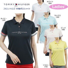 （レディース）トミーヒルフィガー ゴルフ フロントロゴ 半袖 ポロシャツ（THLA429）2024春夏