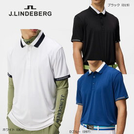 ジェイリンドバーグ ゴルフ 袖ロゴ 半袖 ポロシャツ（071-21343）2024春夏 メンズ