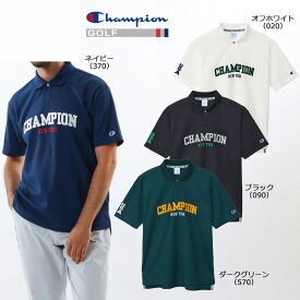 チャンピオン ゴルフ メンズ ポロシャツ（C3-ZG308）2024春夏 半袖シャツ UV ワッフル素材