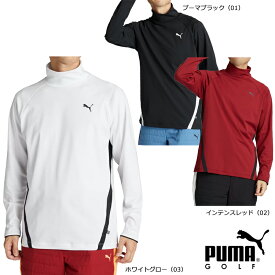 （セール）プーマ ゴルフ PF ピーチ スクラム ストレッチ サイド 長袖 シャツ（630541）メンズ 2024秋冬 裏起毛 ハイネックシャツ