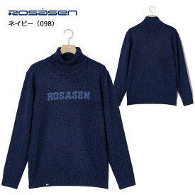 （セール）ロサーセン ゴルフ メンズ ミックスツイード インターシャ ニット（044-12011）2024秋冬 長袖 タートルネック セーター