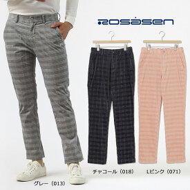 【エントリーでポイント10倍!(11月4日20:00〜11月11日1:59)】（セール）ロサーセン ゴルフ メンズ シャンブレー コーデュロイ チェックパンツ（044-72914）2024秋冬 ロングパンツ