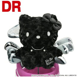 ハローキティ（ブラックver.） ヘッドカバー ドライバー用 KTHD003 サンリオ キャラクター かわいい ゴルフ