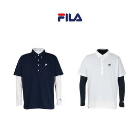 【大特価！】FILA フィラ789-500 インナーセットシャツ吸水速乾 UVカット ポロシャツネイビー ホワイトメンズ ゴルフ