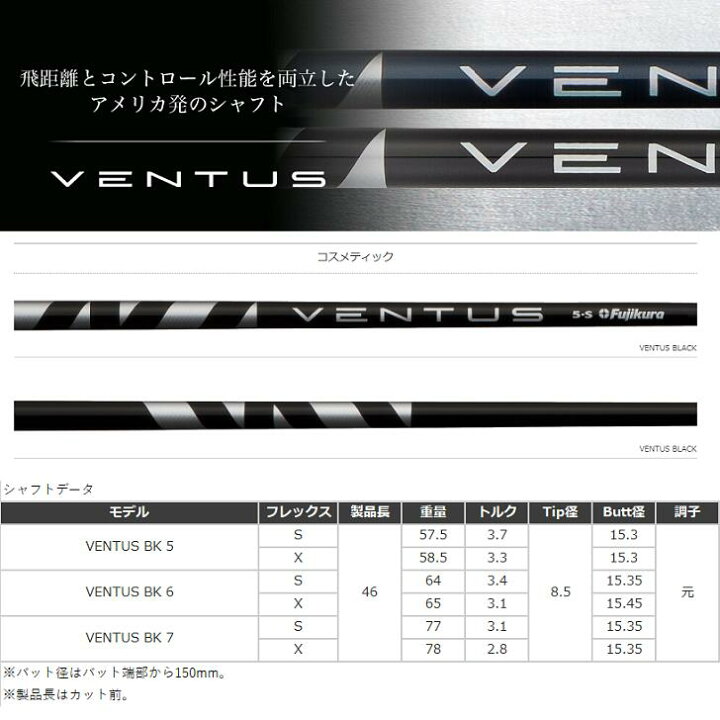 楽天市場】VENTUS BLACK ピン スリーブ付シャフト フジクラ ドライバー 