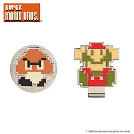 スーパーマリオブラザーズ マリオ&クリボー ゴルフマーカー クリップタイプ キャラクター ゴルフ グッズ コンペ 景品 SBM003