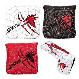 【メール便配送無料】スパイダー PUレザー パター用 ヘッドカバー（全4種） テーラーメイド キャメロン オデッセイ 2ボール ピンタイプ マレット 刺繍 319【ゴルフ】