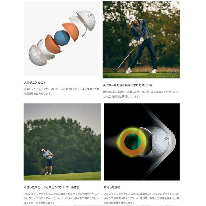 楽天市場】タイトリスト プロ V1X レフトダッシュ ゴルフボール 
