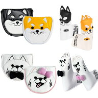 防水 PUレザー マグネット式 秋田犬 サモエド マレット ピン ブレード パター ヘッドカバーパター用 かわ…