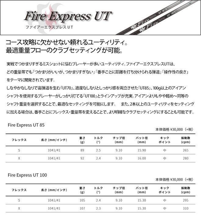 ファイアーエクスプレス　 UT85 S タイトリストスリーブ付 楽天市場】【タイトリスト ハイブリッド用 互換 スリーブ付き