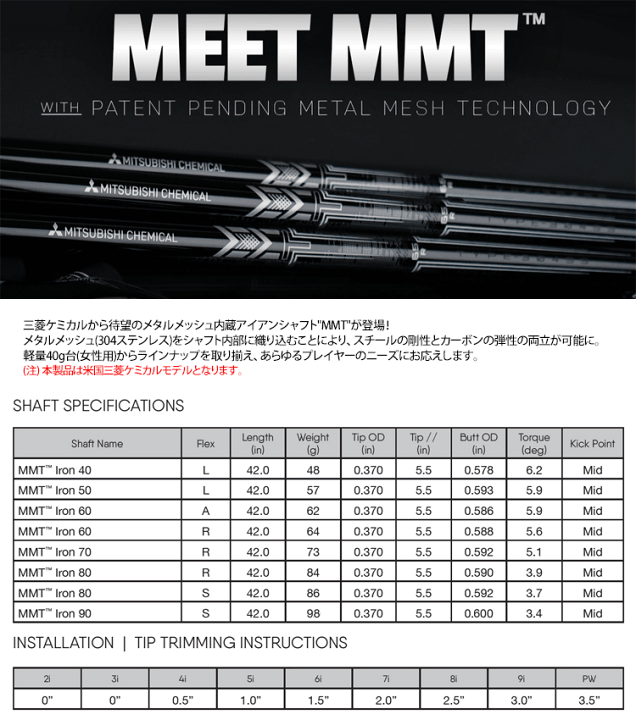 ミツビシケミカル MMT80 S 5本セット Mitsubishi MMT Parallel Iron Shaft - ゴルフ(GOLF) - ゴルフ