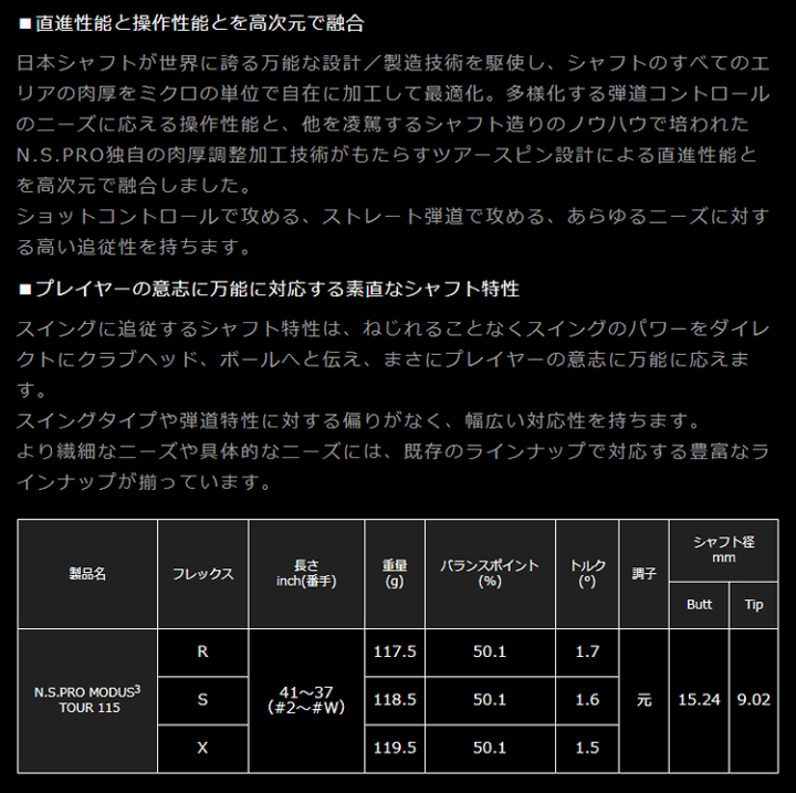 楽天市場】【エントリーで全品ポイント3倍】日本シャフト N.S.
