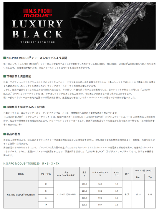 楽天市場】日本シャフト N.S.Pro モーダス 3 Tour 120 ラグジュアリー
