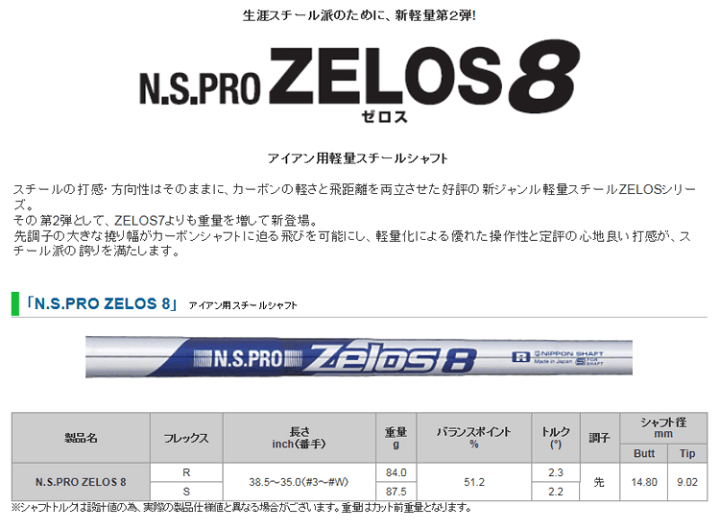 楽天市場】日本シャフト N.S.Pro ゼロス8 スチール アイアン
