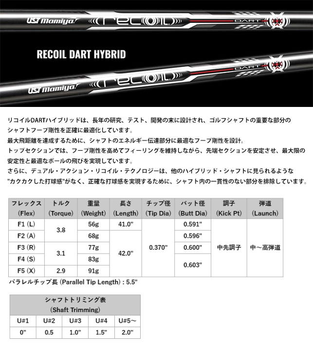 楽天市場】USTマミヤ Recoil Dart リコイル ダート ハイブリッド 楽天市場】USTマミヤ Recoil Dart リコイル ダート ハイブリッド