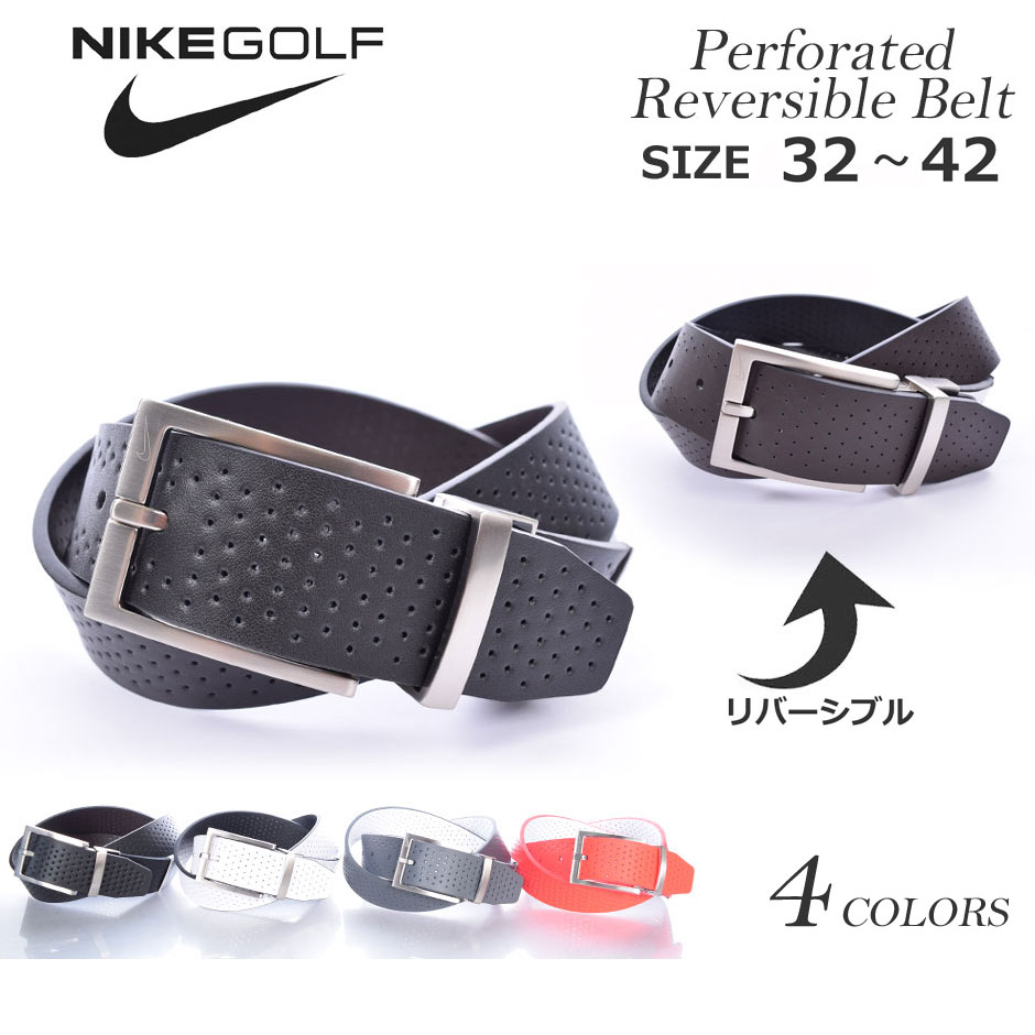 ナイキ Nike ベルト ゴルフベルト メンズ おしゃれ ゴルフウェア パーフォレイト リバーシブル ベルト 大きいサイズ USA直輸入 あす楽対応  | ゴルフウェアUSA