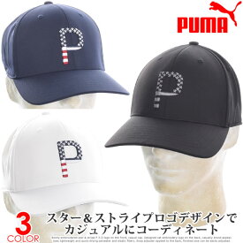 プーマ Puma キャップ 帽子 メンズキャップ メンズウエア ゴルフウェア メンズ パース & ストライプ P キャップ USA直輸入 あす楽対応