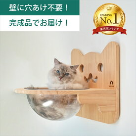 壁掛け 猫ボウル キャットステップ 穴あけ不要 完成品 NEKOIRI 耐荷重30kg キャットウォーク キャットハウス キャットタワー ネコベッド 大型ネコ 木製 アクリル 取付簡単 工具不要 ネジ穴不要 賃貸OK 職人手仕上げ 石膏ボード DIY インテリア かわいい