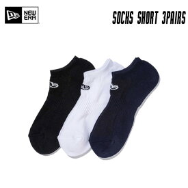 靴下 NEW ERA ニューエラ 3パック ソックス ショート 3Pack Socks Short メンズ くつした 春夏 秋冬