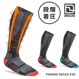 高機能着圧ソックス DEELUXE THERMO SOCKS EVO ディーラックス サーモソックス エボ スノーボード用 メンズ レディース 靴下 冬