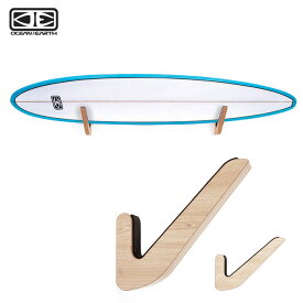 壁掛け用サーフボードラック OCEAN&EARTH LONGBOARD TIMBER WALL DISPLAY RACK 木製 ロングボードラック 収納 オーシャンドアース