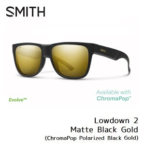 �T���O���X �X�~�X SMITH Lowdown 2 Matte Black Gold (ChromaPop Polarized Black Gold) ���[�_�E��2 �Ό������Y