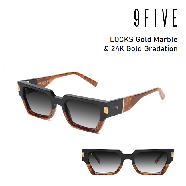 サングラス 9five LOCKS Gold Marble & 24K Gold Gradation ナイン
